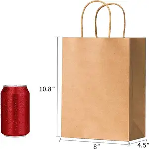 2024 Environmental Protection Bags Natural Kraft Carrier Twisted Paper Carry Bag With Handle
