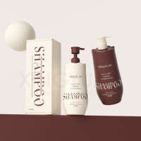 Flacon pompe en plastique personnalisé de luxe 500 ml pour crème corporelle, shampoing, après-shampoing, soins de la peau et conditionnement de lotions