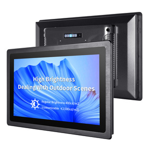 Moniteur Lcd industriel Marine Ip65 étanche 15 // 21.5/27 pouces 1000 Nits moniteur capacitif extérieur haute luminosité à écran tactile