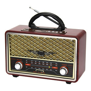 Radio rétro vintage en bois avec cadran rotatif, FM AM SW, basses puissantes, nouvelle génération, Espresso - Product Image 1
