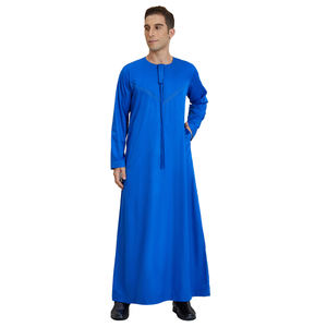 Mode hommes <span class=keywords><strong>arabe</strong></span> caftan broderie émirat omanais Robe Durable élégant Vintage Style Thobe pour les musulmans doux vêtements d'été - Product Image 6
