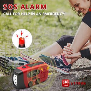 Bán Hot 2000mAh năng lượng mặt trời Hand Crank <span class=keywords><strong>Dynamo</strong></span> khẩn cấp đài phát thanh đa chức năng không thấm nước SOS báo động Led đèn pin AM/FM noaa điện - Product Image 4