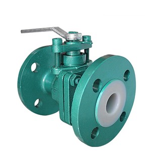 COVNA Válvula de bola industrial de 2 piezas de pasaje completo, de hierro fundido con revestimiento de flúor, con brida, manual - Product Image 3