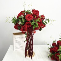 DKB Factory Vente en gros de décorations et fournitures de mariage, boules de fleurs artificielles en soie au toucher réel, boules de fleurs blanches