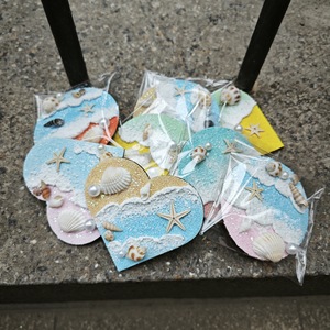 Vendita calda lucido conchiglia fai da te magnete frigorifero fatto a mano guscio naturale con vista <span class=keywords><strong>mare</strong></span> unico ed elegante arredamento per la casa - Product Image 6