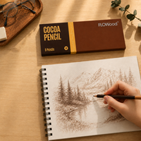 FLOWood Cocoa Pencil 8pcs 4B Graphite Sketch Pencils Premium Wooden Drawing Pencils for Artist Sketch