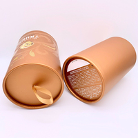 Boîte d'emballage de chocolat de tube vide de luxe d'artisanat brun de papier cylindrique haut de gamme personnalisé pour l'emballage de bonbon de truffe