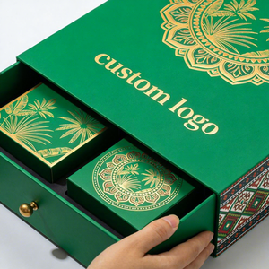 Coffret Cadeau Luxueux en Carton Gaufré Coulissant avec Logo Personnalisé pour Gâteaux de Lune de la Fête de la Mi-Automne, avec Doublure - Product Image 1
