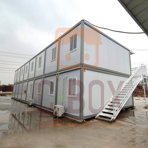 บ้านสำนักงานสำเร็จรูปแบบตู้คอนเทนเนอร์ 2 ชั้น รูปทรงสี่เหลี่ยมผืนผ้า ดีไซน์อุตสาหกรรม แบบพกพาและประกอบได้ - Product Image 3