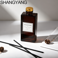 Bouteille diffuseur de parfum d'ambiance carrée en verre marron 150 ml vide, pour aromathérapie, écologique, sans BPA, sans alcool – Fournisseur d'usine