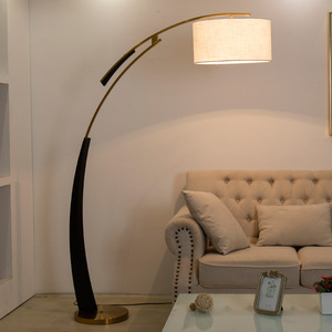 Jacksun Nordic vải Chụp đèn sắt cơ thể câu cá Đèn sàn 182cm trang trí đứng ánh sáng cho phòng khách phòng ngủ - Product Image 2