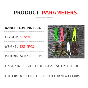 Señuelo de pesca de rana simulación de plástico 2 uds una bolsa 105mm 12g Afishlure señuelo de rana suave pesca señuelo realista - Product Image 4