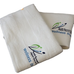 <span class=keywords><strong>Toallas</strong></span> de algodón blanco con Logo bordado, 100% algodón, blanco, grueso, 600gsm, 80x160cm, Gran Hotel, venta al por mayor - Product Image 1
