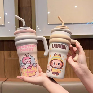 Penjualan laris termos Stainless Steel vakum Amerika kapasitas besar Tumbler Internet selebriti gaya raksasa cangkir termos untuk pria wanita rumah - Product Image 2