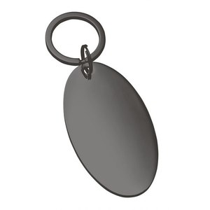 Portachiavi in metallo Brunito scuro grande ovale Portachiavi Eco-Box - Product Image 1