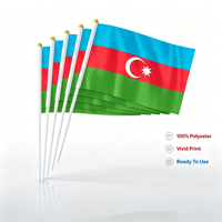 Drapeau du Kazakhstan à agiter à la main, 100 % polyester, impression numérique vive, logo personnalisé, petit drapeau à main pour événements sportifs, défilés et fêtes