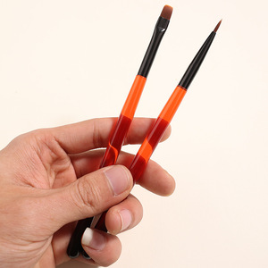 Pinceaux de manucure professionnels pour nail art, avec manche en acrylique transparent dégradé rouge-noir, poils en nylon, pour gel, liner et construction d'ongles - Product Image 4