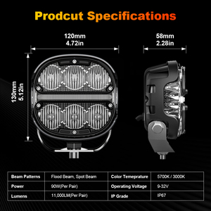 Feux de position LED fumés ambre pour camion ODM, feux de toit LED pour pick-up, voiture tout-terrain <span class=keywords><strong>4x4</strong></span> - Product Image 2