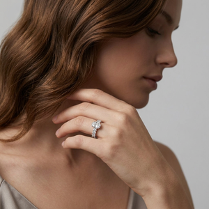 Karats 1 Carat <b>Oval</b> Cut Modern GRA Certified <b>Moissanite</b> Antique Silver Plated Women's Gemstone Wedding Gift <b>Ring</b> Claw Setting - Product Image 3