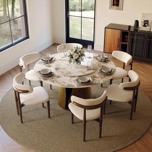 Custom Modern <b>Round</b> <b>White</b> Sintered Stone <b>Table</b> Top for Outdoor Restaurant <b>Dining</b> <b>Tables</b> - Product Image 3
