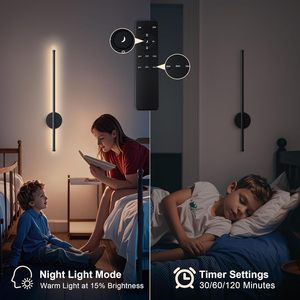 Battery-Powered Dimmable LED Wall Lamp Remote Control Warm White Iron ABS Construction Modern Minimalist Design for Bedroom - Product Image 2