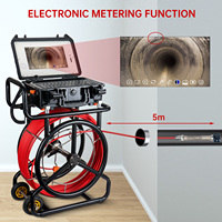Cámara de Inspección de Tuberías de Alta Calidad de 60M, Sonda de 512Hz, Cámara de Alcantarillado Autonivelante con Ruedas, Pantalla de 10.1 Pulgadas, Sistema de Boroscopio DVR