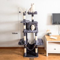 Arbre à chat multi-niveaux grand format avec griffoir, tour d'escalade, condo et jouets pour chats