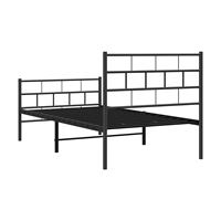 Lit double en acier facile à assembler, plateforme métallique thermolaquée, support robuste pour chambre à coucher