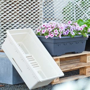 Grand pot de fleurs rectangulaire en plastique pour jardin, <span class=keywords><strong>jardinière</strong></span> pour légumes, pots de <span class=keywords><strong>balcon</strong></span>, jardinières murales d'extérieur avec trous de drainage pour balustrade - Product Image 5