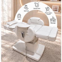 Fauteuil de beauté professionnel de luxe en cuir PU blanc électrique, réglable en hauteur, inclinable, pour soins du visage et manucure, idéal pour salon de beauté