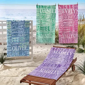 Custom logo pattern beach towel manufacturer printed pool summer rectangle microfiber soft eco friendly beach towels