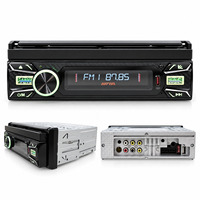 Lecteur MP5 rétractable électrique 7 pouces Single DIN 1024x600 avec CarPlay sans fil, Android Auto, radio FM, Bluetooth, kit mains libres pour voiture