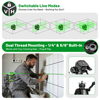 Niveau laser Huepar 703TR 3D 12 lignes auto-nivelant pour la construction en extérieur avec point de référence fixe