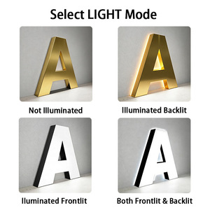 letrero LED personalizado, letrero LED retroiluminado mate dorado personalizado, señalización <span class=keywords><strong>de</strong></span> letras, logos para negocios, Le - Product Image 6