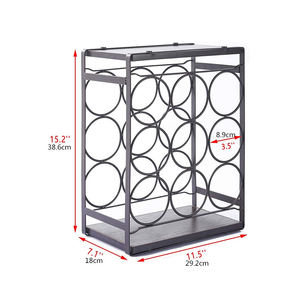 ชั้นวางไวน์ทำจากไม้โลหะทันสมัยทันสมัยทันสมัยทันสมัยสำหรับใช้ในครัวโต๊ะทานอาหารเย็นที่เก็บไวน์ - Product Image 4