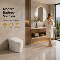 WC intelligent monobloc 58 cm, gain de place, couvercle automatique, autonettoyant, désodorisant, en céramique, pour petit appartement
