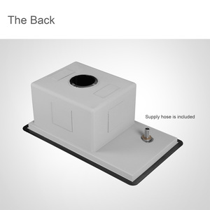 Évier de cuisine simple fait main à installation sous plan, noir canon de fusil, avec rince-verre et panier de vidange, design contemporain - Product Image 4