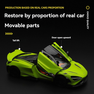 Coche de Metal Fundido a Presión CCA, Modelo a Escala 1:24 del Superauto McLaren <span class=keywords><strong>765LT</strong></span> con Sonido y Luces, Puertas Abatibles, Decoración Coleccionable - Product Image 3