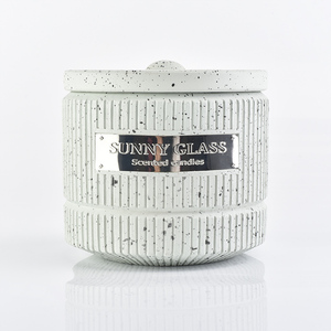 Pot de bougie en béton décoratif pour la maison de 10oz avec <span class=keywords><strong>couvercle</strong></span> en béton en gros - Product Image 1