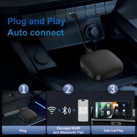 Boîte Ai CarPlay portable, dongle sans fil Android Auto, adaptateur de streaming Netflix/Youtube, lien miroir pour téléphone, GF-425, garantie 1 an