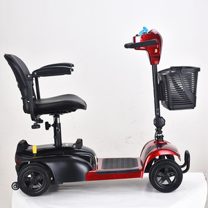 Scooter de movilidad eléctrico plegable de 4 ruedas, rojo, batería de 12 Ah, alcance de 15 km, para personas mayores y discapacitadas - Product Image 2