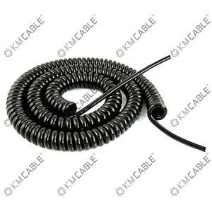 Cabo de alimentação flexível 4x1mm2, fio de alimentação elétrico, mola para iluminação da indústria, cabo espiral, alta elasticidade, cabos de bobina