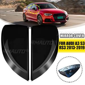 2 pièces Coques de rétroviseurs latéraux noires pour Audi A3 S3 RS3 2013 2014 2015 2016 2017 2018 2019 Pièces extérieures - Product Image 1