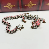 Großhandel 3D-Gedruckter Beweglicher Lebkuchen-Drachen-Ornament, Schneeflockenflügel PLA-Drachen-Statue, Weihnachtliche Tischdekoration Figur