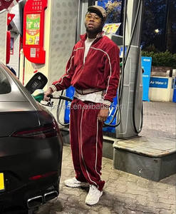 Setelan pakaian olahraga kustom pria, 2 potong reflektif, ukuran besar, setelan keringat, pakaian olahraga untuk pria - Product Image 2