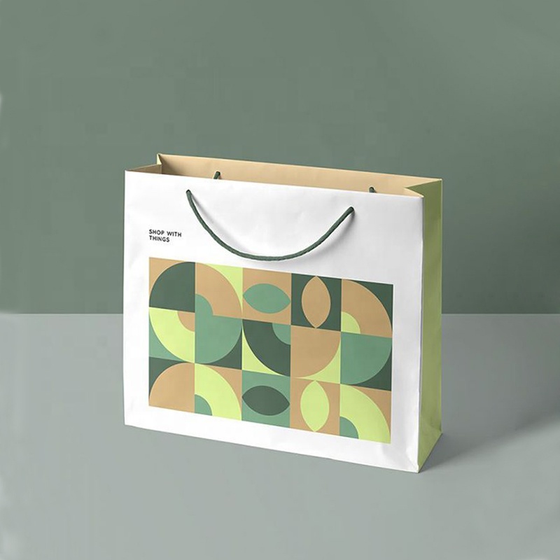 Custom Luxury Large Shopping Coated Paper Bags with Your Own Logo Recycled Materials Green Packaging for Shoes