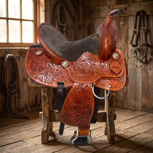 Selle d'équitation anglaise en cuir de buffle d'eau personnalisée NA74 BS International, couverture de cheval écologique et durable en bois, quincaillerie SUS304 - Product Image 1