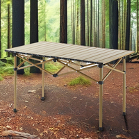 Table pliante rectangulaire portable pour les activités de fête en plein air, facile à nettoyer, résistante à l'humidité, en fer, meubles d'extérieur