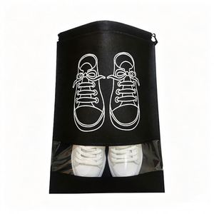 Sac à chaussures en non-tissé écologique avec logo personnalisé, anti-poussière, pour le voyage, avec cordon de serrage et fenêtre transparente pour le rangement - Product Image 6