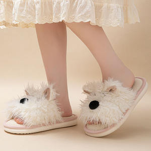 Peluche <span class=keywords><strong>petit</strong></span> <span class=keywords><strong>chien</strong></span> pantoufles dessin animé mignon couleurs contrastées à la mode minimaliste respirant belle confortable chaud pantoufles - Product Image 6